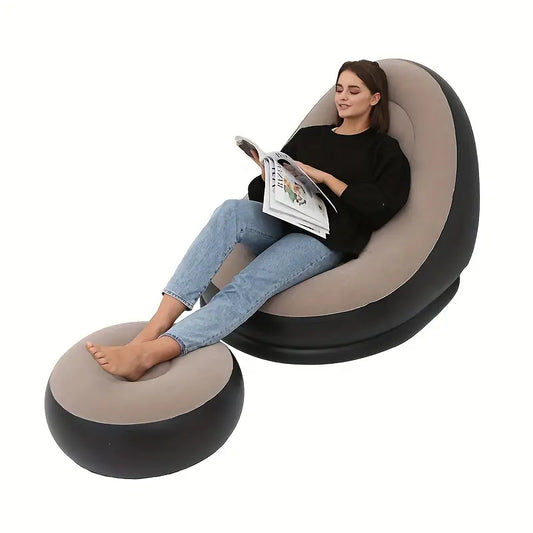 Sofá Inflable Doble Con Reposapiés